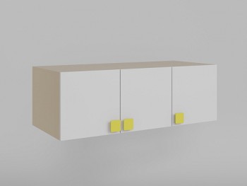Антресоль на шкаф 3-х створчатый Клаксон без машинок (Белый/корпус Клен) в Ачинске - achinsk.mebel54.com | фото