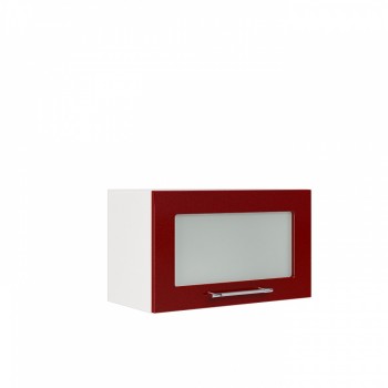 Бруклин ШВГС 600 Шкаф верхний горизонтальный со стеклом (Бетон белый/корпус Белый) в Ачинске - achinsk.mebel54.com | фото