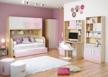 Детская комната Грэйси (Розовый/Серый/корпус Клен) в Ачинске - achinsk.mebel54.com | фото