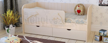 Друзья Кровать детская 2 ящика 1.6 Ваниль глянец в Ачинске - achinsk.mebel54.com | фото