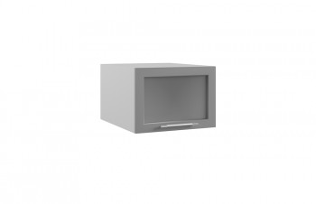 Гарда ГПГС 500 шкаф верхний горизонтальный глубокий со стеклом (Белый Эмалит/корпус Серый) в Ачинске - achinsk.mebel54.com | фото