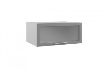 Гарда ГПГС 800 шкаф верхний горизонтальный глубокий со стеклом (Белый Эмалит/корпус Серый) в Ачинске - achinsk.mebel54.com | фото