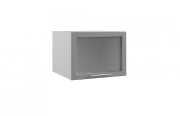 Гарда ГВПГС 600 шкаф верхний горизонтальный глубокий со стеклом высокий (Белый Эмалит/корпус Серый) в Ачинске - achinsk.mebel54.com | фото