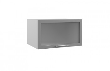 Гарда ГВПГС 800 шкаф верхний горизонтальный глубокий со стеклом высокий (Белый Эмалит/корпус Серый) в Ачинске - achinsk.mebel54.com | фото