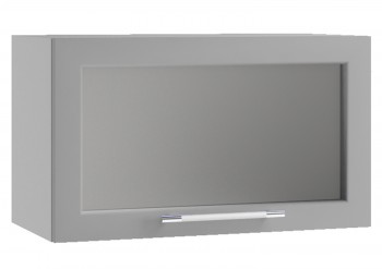 Гарда ПГС 600 шкаф верхний горизонтальный со стеклом (Белый Эмалит/корпус Серый) в Ачинске - achinsk.mebel54.com | фото