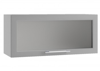Гарда ПГС 800 шкаф верхний горизонтальный со стеклом (Белый Эмалит/корпус Серый) в Ачинске - achinsk.mebel54.com | фото