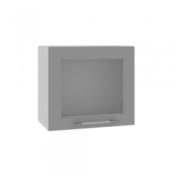 Гарда ВПГС 500 шкаф верхний горизонтальный со стеклом высокий (Белый Эмалит/корпус Серый) в Ачинске - achinsk.mebel54.com | фото