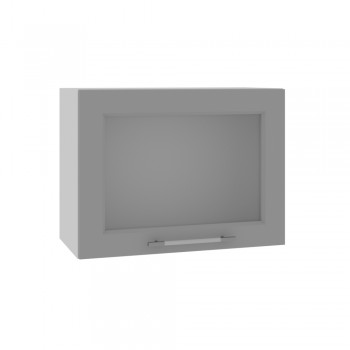 Гарда ВПГС 600 шкаф верхний горизонтальный со стеклом высокий (Белый Эмалит/корпус Серый) в Ачинске - achinsk.mebel54.com | фото