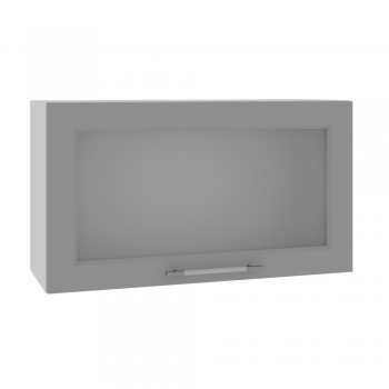 Гарда ВПГС 800 шкаф верхний горизонтальный со стеклом высокий (Белый Эмалит/корпус Серый) в Ачинске - achinsk.mebel54.com | фото