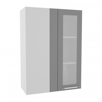 Гарда ВПУС 650 шкаф верхний угловой со стеклом высокий (Белый Эмалит/корпус Серый) в Ачинске - achinsk.mebel54.com | фото