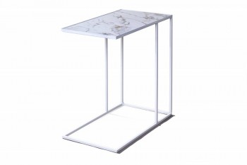 Журнальный столик Stone 018 (Прямоугольный) Металл/Керамика 500 Белый в Ачинске - achinsk.mebel54.com | фото
