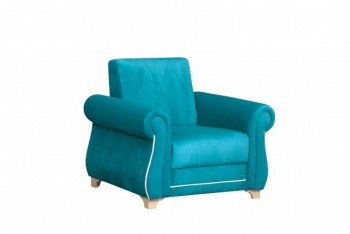 Кресло для отдыха "Порто" (велюр киви бирюза / микровельвет крем) в Ачинске - achinsk.mebel54.com | фото