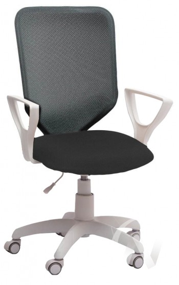 Кресло компьютерное Элегия S (белый/ткань сетка темно-серая) в Ачинске - achinsk.mebel54.com | фото