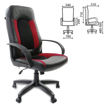 Кресло офисное BRABIX Strike EX-525 (черно-красный) в Ачинске - achinsk.mebel54.com | фото