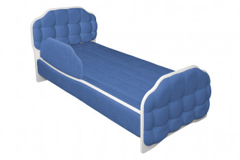 Кровать 160 Атлет 29 Синий (мягкий бортик) в Ачинске - achinsk.mebel54.com | фото