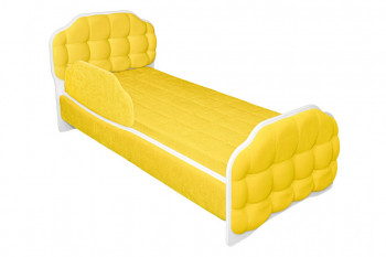 Кровать 160 Атлет 74 Жёлтый (мягкий бортик) в Ачинске - achinsk.mebel54.com | фото