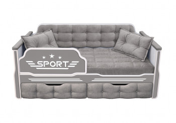 Кровать 160 серии Спорт 2 ящика 45 Серый (подушки) в Ачинске - achinsk.mebel54.com | фото
