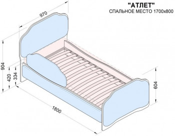 Кровать 170 Атлет 29 Синий (мягкий бортик) в Ачинске - achinsk.mebel54.com | фото