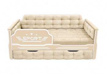 Кровать 170 серии Спорт 1 ящик 02 Бежевый (мягкие боковые накладки) в Ачинске - achinsk.mebel54.com | фото