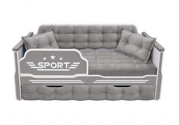 Кровать 170 серии Спорт 1 ящик 45 Серый (подушки) в Ачинске - achinsk.mebel54.com | фото