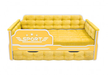 Кровать 170 серии Спорт 1 ящик 74 Жёлтый (мягкие боковые накладки) в Ачинске - achinsk.mebel54.com | фото