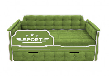 Кровать 170 серии Спорт 1 ящик 76 Зелёный (мягкие боковые накладки) в Ачинске - achinsk.mebel54.com | фото