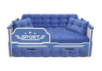 Кровать 170 серии Спорт 1 ящик 85 Синий (подушки) в Ачинске - achinsk.mebel54.com | фото