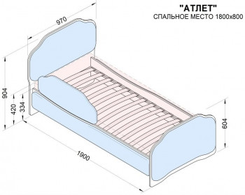 Кровать 180 Атлет 81 Фисташка (мягкий бортик) в Ачинске - achinsk.mebel54.com | фото