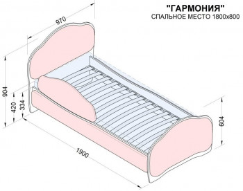 Кровать 180 Гармония 18 Бордовый (мягкий бортик) в Ачинске - achinsk.mebel54.com | фото