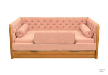 Кровать 180 серии Леди + ящик 15 Бледно-розовый (мягкий бортик/подушка валик) в Ачинске - achinsk.mebel54.com | фото