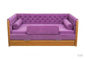 Кровать 180 серии Леди + ящик 32 Фиолетовый (мягкий бортик/подушка валик) в Ачинске - achinsk.mebel54.com | фото