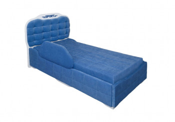 Кровать 190 Атлет Lux 29 Синий (мягкий бортик) в Ачинске - achinsk.mebel54.com | фото