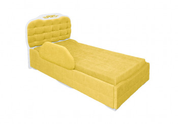 Кровать 190 Атлет Lux 74 Жёлтый (мягкий бортик) в Ачинске - achinsk.mebel54.com | фото