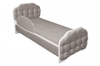 Кровать 190 Атлет Lux 96 Серый (мягкий бортик) в Ачинске - achinsk.mebel54.com | фото