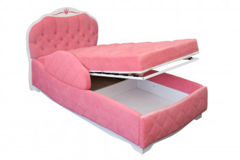 Кровать 190 Гармония Lux 36 Розовый (мягкий бортик) в Ачинске - achinsk.mebel54.com | фото