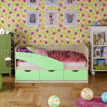 Кровать Бабочки 1,6м (Салат матовый) в Ачинске - achinsk.mebel54.com | фото
