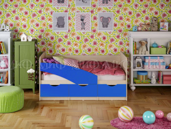 Кровать Бабочки 1,6м (Синий матовый) в Ачинске - achinsk.mebel54.com | фото