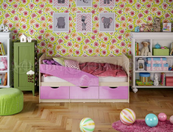 Кровать Бабочки 1,6м (Сиреневый металлик) в Ачинске - achinsk.mebel54.com | фото