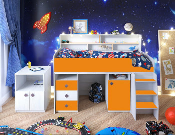 Кровать-чердак Малыш-5 Винтерберг/Оранжевый в Ачинске - achinsk.mebel54.com | фото