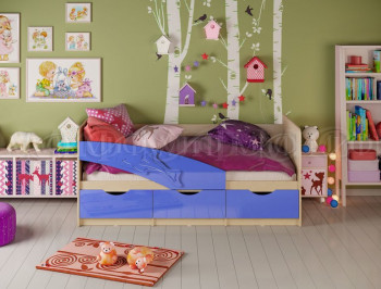 Кровать детская 1,6м Дельфин (Синий металлик) в Ачинске - achinsk.mebel54.com | фото