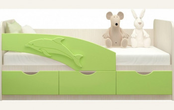 Кровать детская 1,8м Дельфин (Салатовый металлик) в Ачинске - achinsk.mebel54.com | фото