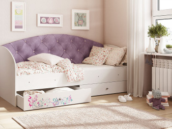 Кровать детская Эльза Белый/Фиолетовый в Ачинске - achinsk.mebel54.com | фото