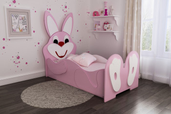 Кровать детская Зайка 1.6 Розовый/Белый в Ачинске - achinsk.mebel54.com | фото