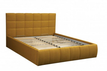 Кровать "Диана" ш. 1400 (Н=1010мм) (жаккард горчица) в Ачинске - achinsk.mebel54.com | фото