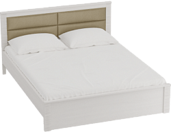 Кровать Элана 1600 с основанием Бодега белая в Ачинске - achinsk.mebel54.com | фото