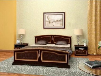 Кровать Елена из массива сосны 1200*2000 Орех в Ачинске - achinsk.mebel54.com | фото