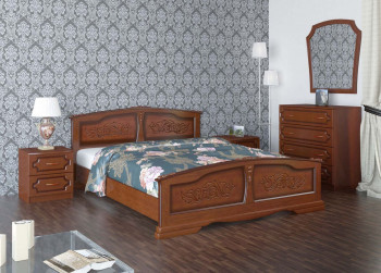 Кровать Елена из массива сосны 1200*2000 Орех в Ачинске - achinsk.mebel54.com | фото