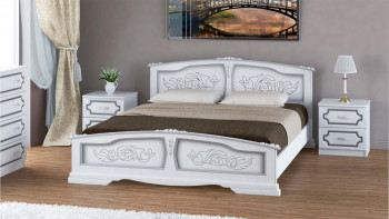 Кровать Елена из массива сосны 1400*2000 Белый Жемчуг в Ачинске - achinsk.mebel54.com | фото