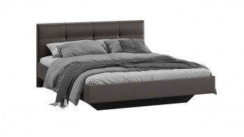 Кровать «Элис» c мягкой обивкой тип 1 Экокожа/Темно-коричневый/1400 в Ачинске - achinsk.mebel54.com | фото