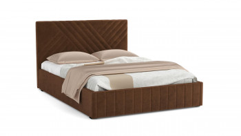 Кровать Гамма ш. 1400 (без основания для хранения) (велюр тенерифе шоколад) в Ачинске - achinsk.mebel54.com | фото